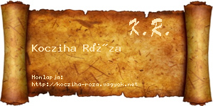 Kocziha Róza névjegykártya